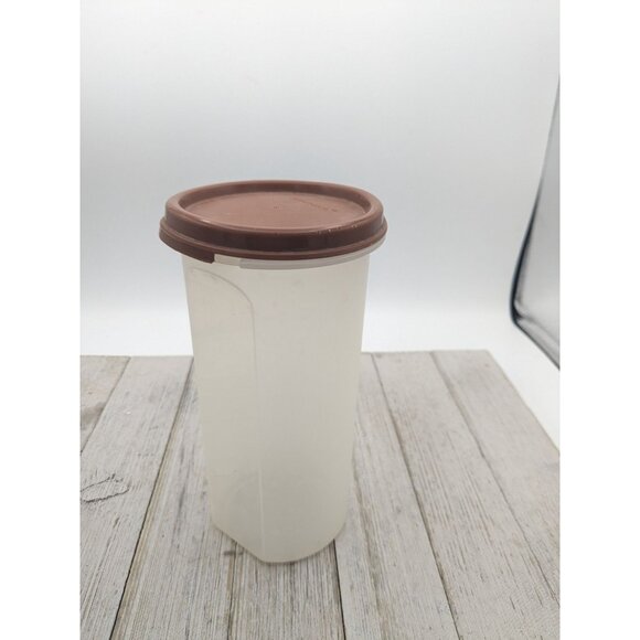 Vintage Tupperware Modular Mates Round Container Brown Lid 22oz - Picture 1 of 5